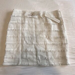 Alice & Trixie Whire Fringe Arden Skirt NWT